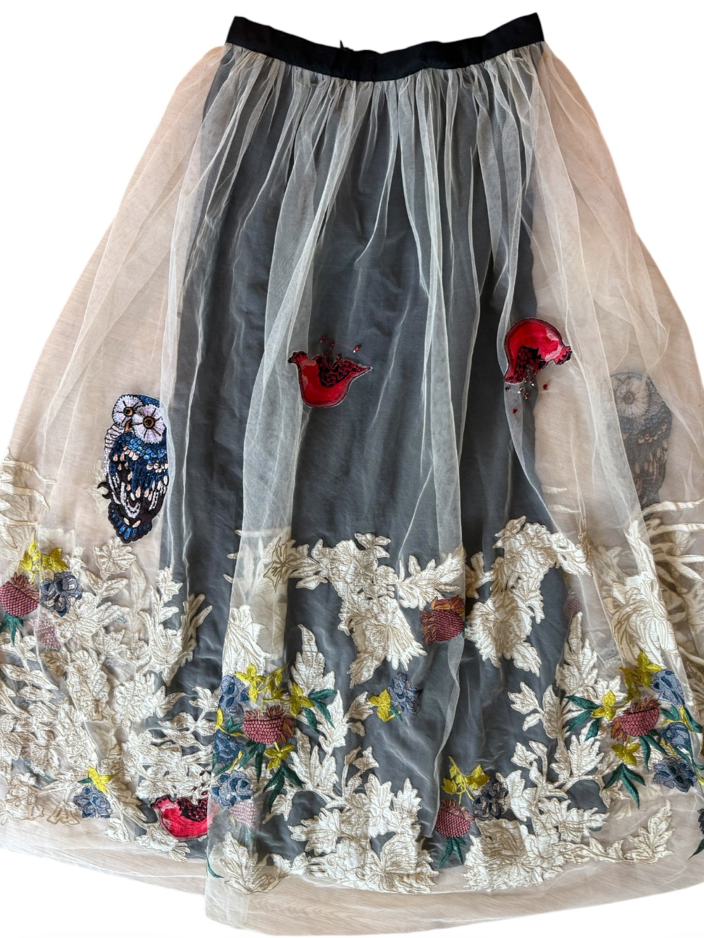 Anthropologie Hidden Forest Embroidered Maxi Skirt Sz SP - Picture 2 of 8